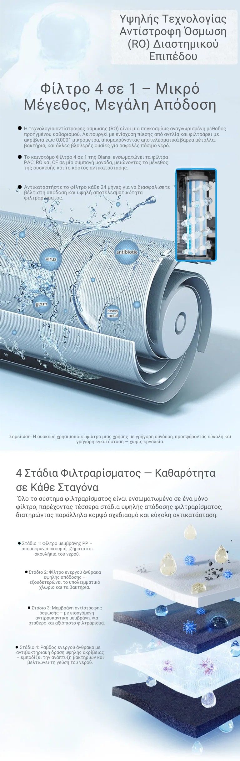 Θερμοψύκτης Νερού με Ανθρακούχο Νερό & Φίλτρο Αντίστροφης Όσμωσης 4 Σταδίων - Επιμετάλλωση - WST-510A - Image 5