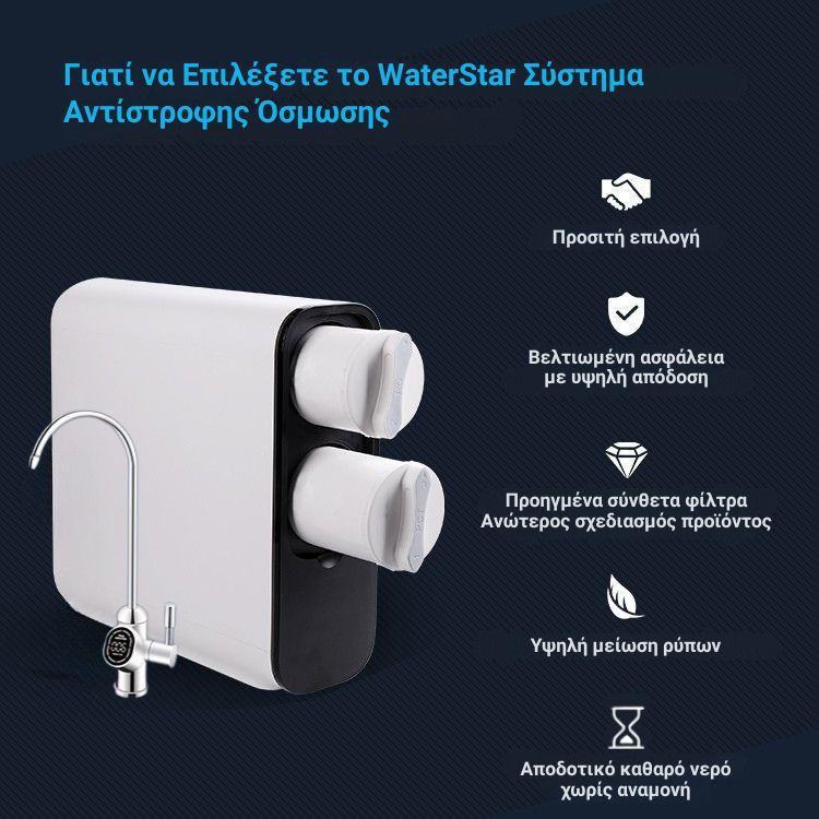 Έξυπνο (Smart) Σύστημα αντίστροφης όσμωσης χωρίς δεξαμενή Ultra Boost - Waterstar - WST-190A - Image 4