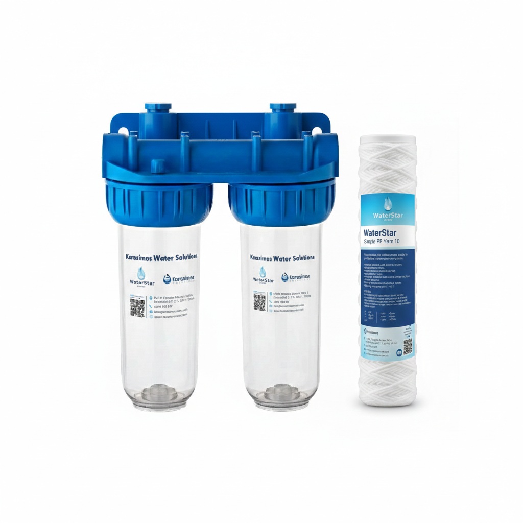 Διπλή φιλτροθήκη strong κεντρικής παροχής 10″-1/2″ WaterStar Simple Series - Image 3