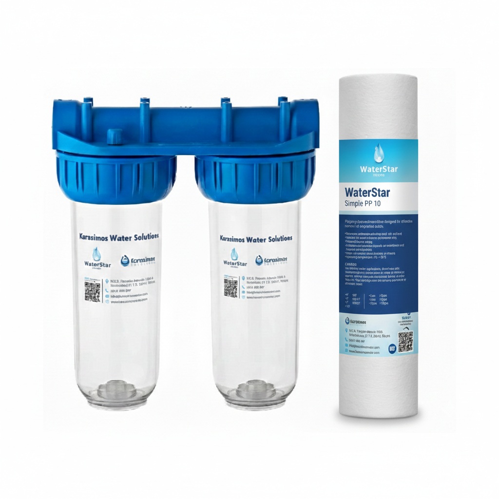 Διπλή φιλτροθήκη strong κεντρικής παροχής 10″-1/2″ WaterStar Simple Series - Image 4